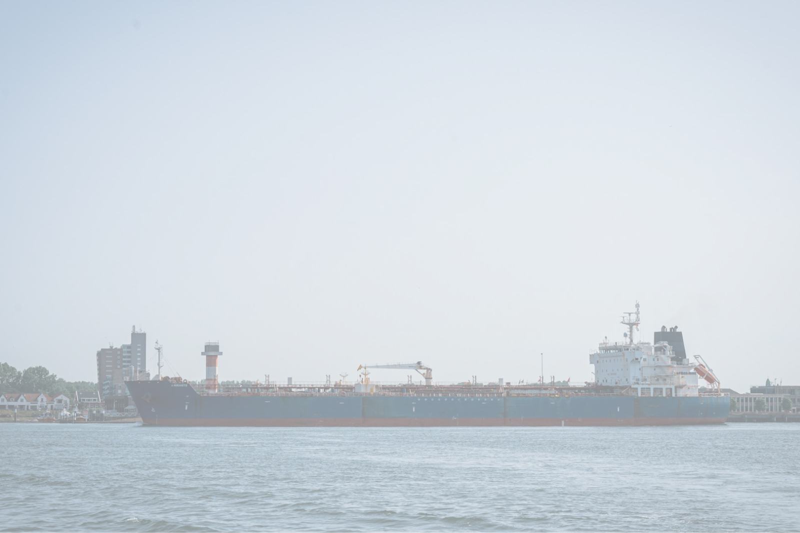 Crude oil tanker vessel at sea